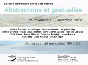 Abstractions et gestuelles Abstractions et gestuelles